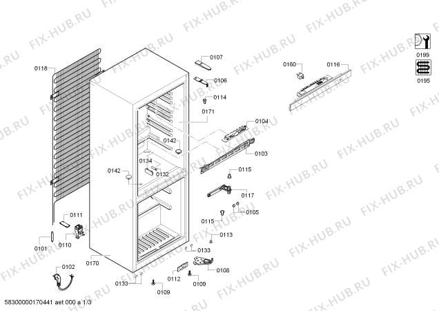 Схема №1 KG36WVI30G Siemens с изображением Поднос для холодильной камеры Siemens 00745808