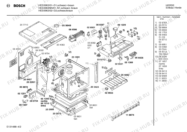 Схема №3 HBE6922DK с изображением Модуль для духового шкафа Siemens 00086585