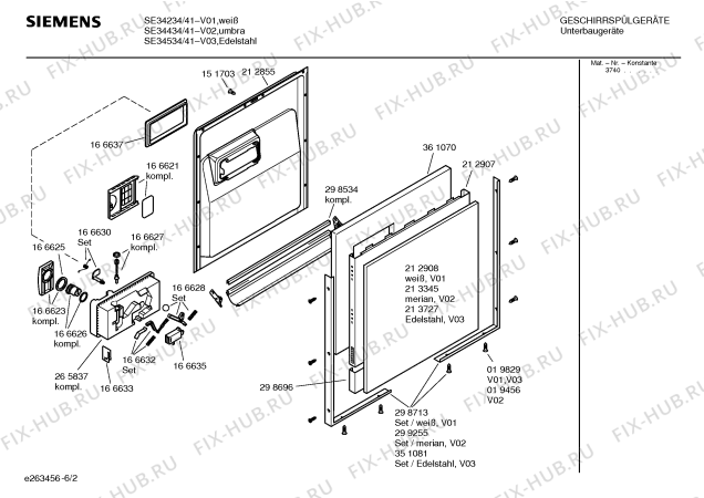 Схема №3 SE54656 Extraklasse с изображением Краткая инструкция для посудомоечной машины Siemens 00580753