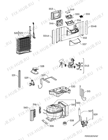 Взрыв-схема холодильника Aeg RCB93734KX - Схема узла Cooling system 017