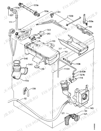 Взрыв-схема стиральной машины Electrolux EW835F - Схема узла Hydraulic System 272