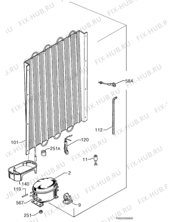 Взрыв-схема холодильника Lloyds 600/500-50127 - Схема узла Cooling system 017