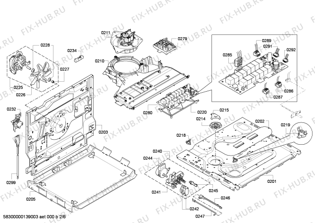 Взрыв-схема плиты (духовки) Bosch HBR73A450E - Схема узла 02