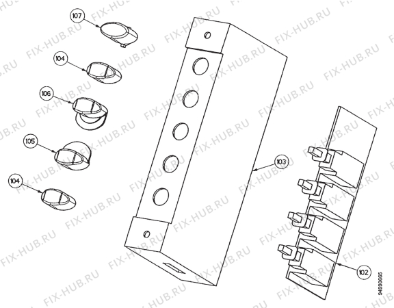 Взрыв-схема вытяжки Zanussi ZHC914X - Схема узла Section 2