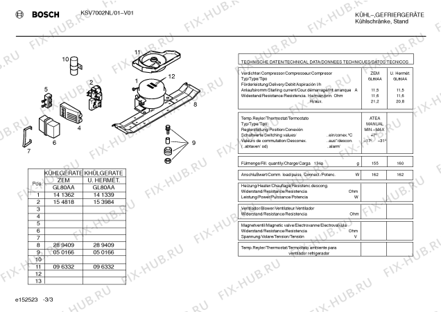 Взрыв-схема холодильника Bosch KSV7002NL - Схема узла 03