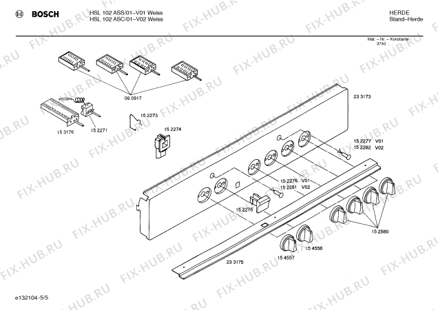 Взрыв-схема плиты (духовки) Bosch HSL102ASS - Схема узла 05