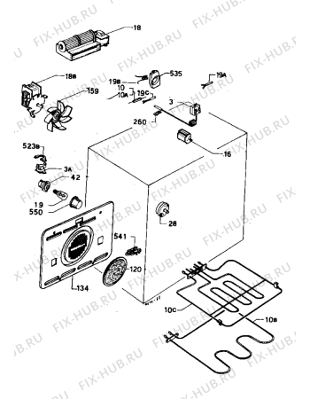 Взрыв-схема плиты (духовки) Zanussi BM33SW - Схема узла Oven equipment