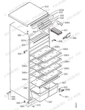 Взрыв-схема холодильника Electrolux ER9707D - Схема узла Housing 001