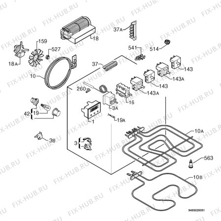 Взрыв-схема плиты (духовки) Privileg 896503_60683 - Схема узла Electrical equipment 268