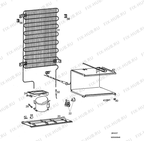 Взрыв-схема холодильника Electrolux ERB2643 - Схема узла Cooling system 017
