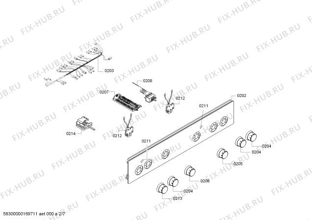 Схема №2 FRS4110ETL с изображением Кабель для духового шкафа Bosch 00752474