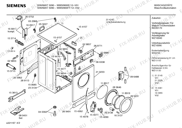 Схема №1 WM50900FF SIWAMAT 5090 с изображением Вкладыш в панель для стиралки Siemens 00096624