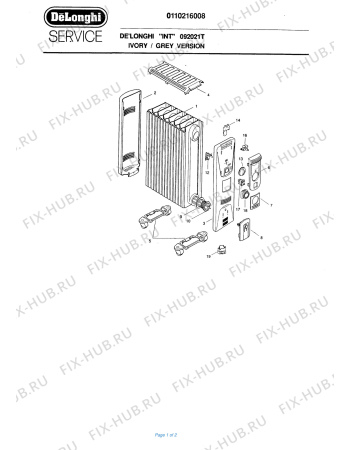 Схема №1 092021T I/G с изображением Модуль (плата) для обогревателя (вентилятора) DELONGHI 592269