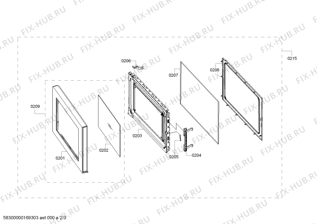 Схема №1 HF15G541M с изображением Дверь для микроволновки Bosch 00745127