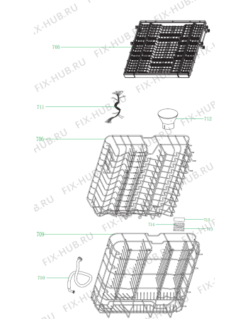 Взрыв-схема посудомоечной машины Gorenje GV63214UK (431258, WQP12-7311A) - Схема узла 07