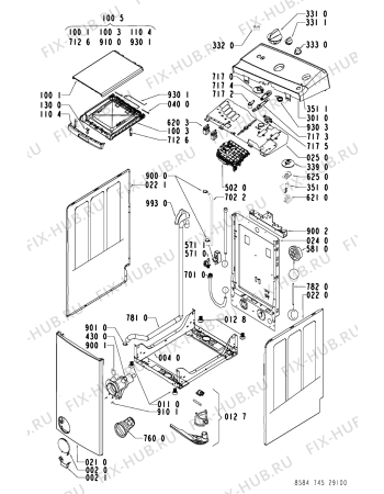 Схема №1 EV 7459 с изображением Тумблер для стиралки Whirlpool 481228219509