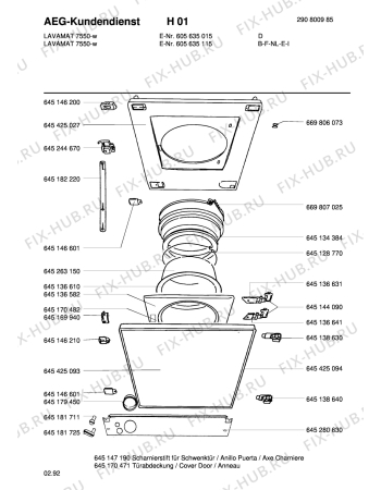 Взрыв-схема стиральной машины Aeg LAV7550 - Схема узла Door