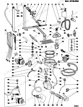 Взрыв-схема посудомоечной машины Indesit DV61IXUK1 (F018447) - Схема узла