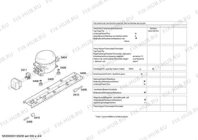 Взрыв-схема холодильника Bosch KDN49V00IL - Схема узла 04