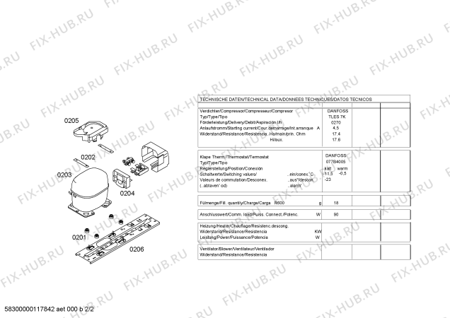 Взрыв-схема холодильника Bosch KTL14V20FF - Схема узла 02