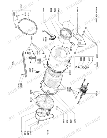 Схема №1 AWZ 475/S ZA с изображением Петля (крючок) для стиралки Whirlpool 481241778142