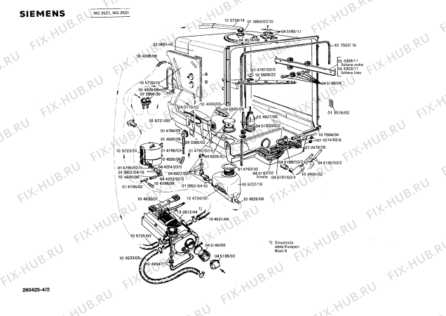 Взрыв-схема посудомоечной машины Siemens WG3521 LADY S - Схема узла 02