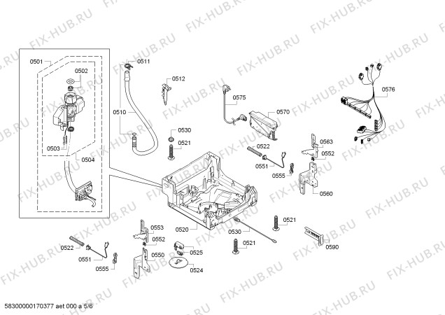 Схема №1 SR64E002RU с изображением Передняя панель для посудомойки Siemens 00707405