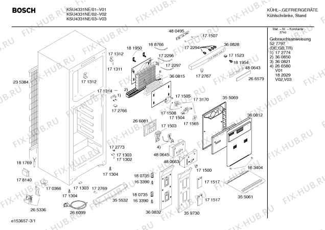 Схема №1 KSU4331NE с изображением Панель для холодильника Bosch 00480643