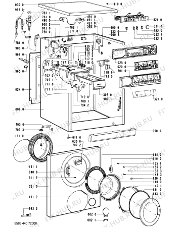 Схема №1 WAK 7375-D с изображением Запчасть для стиральной машины Whirlpool 481221478649