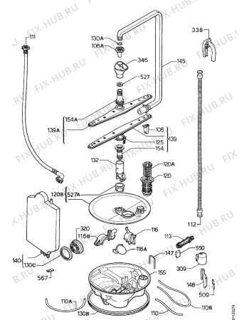 Взрыв-схема посудомоечной машины Zanussi DW927 - Схема узла Hydraulic System 272