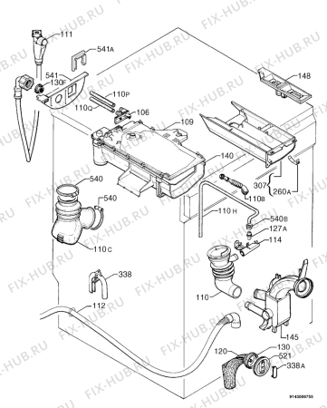 Взрыв-схема стиральной машины Aeg L12500VI - Схема узла Hydraulic System 272