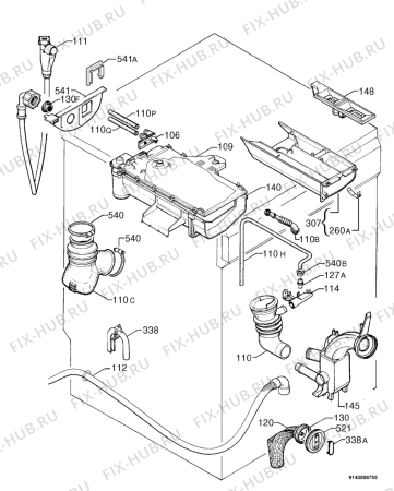 Взрыв-схема стиральной машины Aeg L10500VI - Схема узла Hydraulic System 272