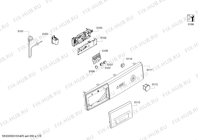 Схема №2 WAB20063PL Classixx 6 с изображением Панель управления для стиральной машины Bosch 11003995