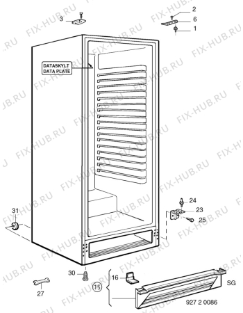 Взрыв-схема холодильника Elektro Helios KL325-4 - Схема узла C10 Cabinet