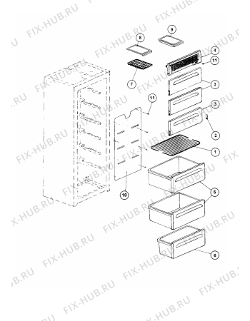 Взрыв-схема холодильника Indesit 106Q (F025554) - Схема узла