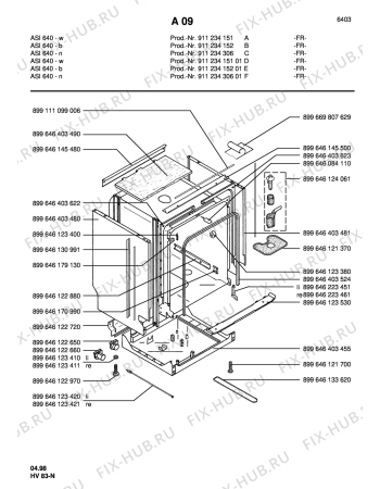 Взрыв-схема посудомоечной машины Arthurmartinelux ASI640W - Схема узла Housing 001