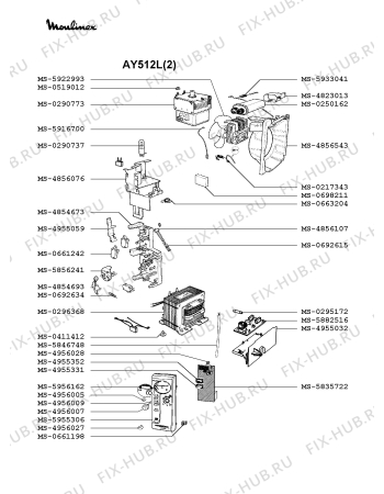 Взрыв-схема микроволновой печи Moulinex AY512L(2) - Схема узла RP002022.3P2