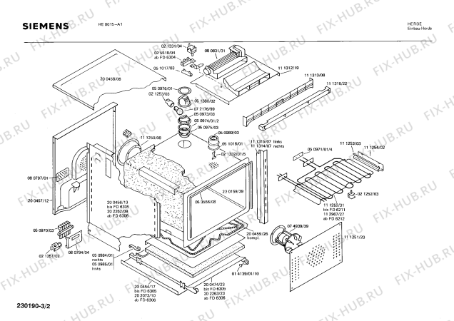 Схема №1 HE8015 с изображением Переключатель для плиты (духовки) Siemens 00021333