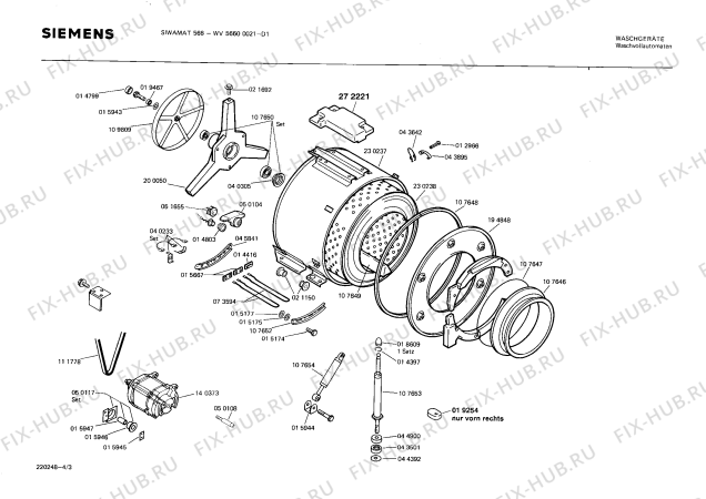 Схема №1 WV56600021 SIWAMAT 566 с изображением Панель для стиралки Siemens 00118504