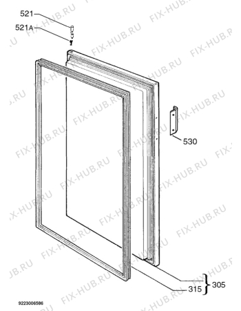 Взрыв-схема холодильника Aeg Electrolux A1100-7M - Схема узла Door 003