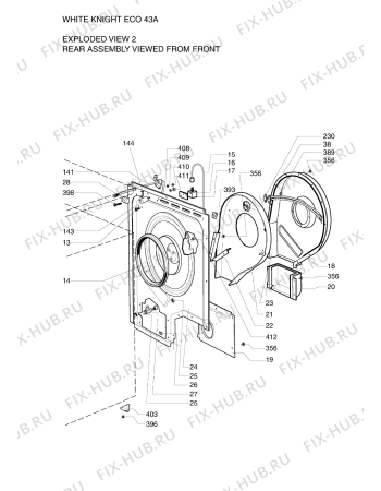 Схема №2 020743A15072 ECO43A с изображением Обшивка для сушильной машины Whirlpool 482000014605