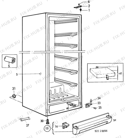 Взрыв-схема холодильника Electrolux AU3216C - Схема узла C10 Cabinet