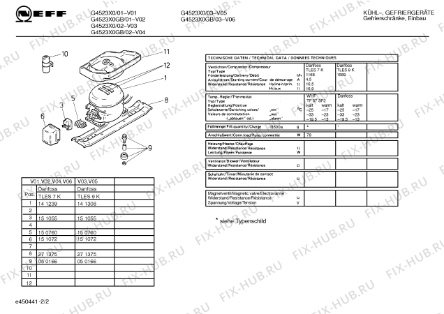 Схема №1 G4523X0GB с изображением Инструкция по эксплуатации для холодильной камеры Bosch 00517851