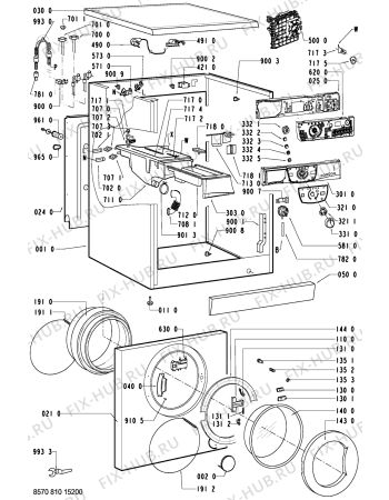 Схема №1 AWM 8103/S с изображением Обшивка для стиральной машины Whirlpool 481245210948