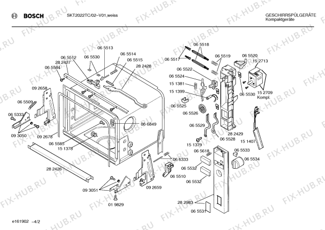Взрыв-схема посудомоечной машины Bosch SKT2022TC - Схема узла 02