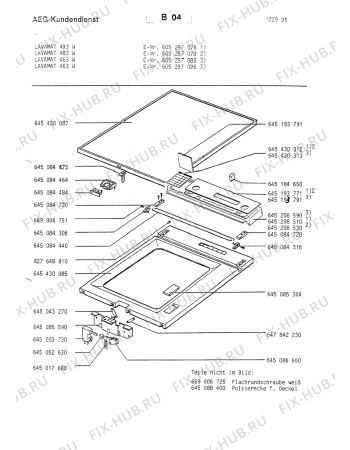 Взрыв-схема комплектующей Aeg LAV493 W - Схема узла Section1