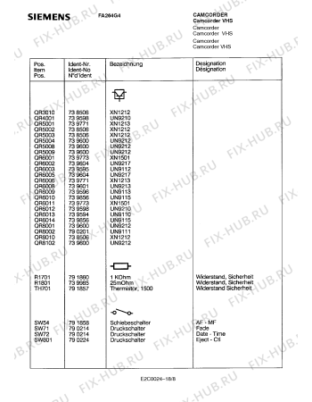 Схема №5 FA274G4 с изображением Интегрированный контур для видеотехники Siemens 00738294