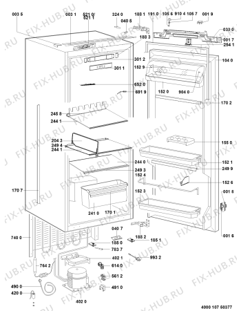 Взрыв-схема холодильника Bauknecht KRIF 3121 A++ - Схема узла
