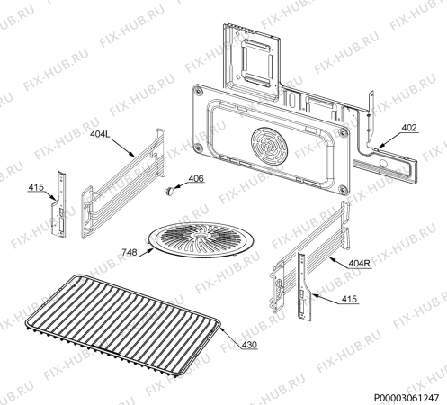 Взрыв-схема плиты (духовки) Aeg BOCSEM - Схема узла Oven