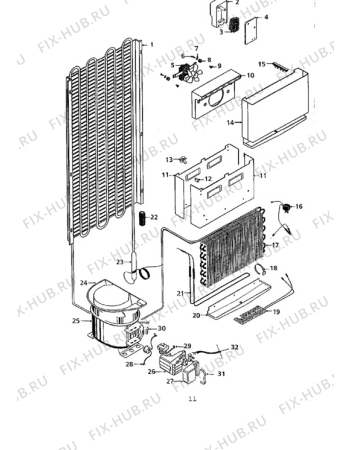 Взрыв-схема холодильника Electrolux ER2650B - Схема узла Cooling system 017